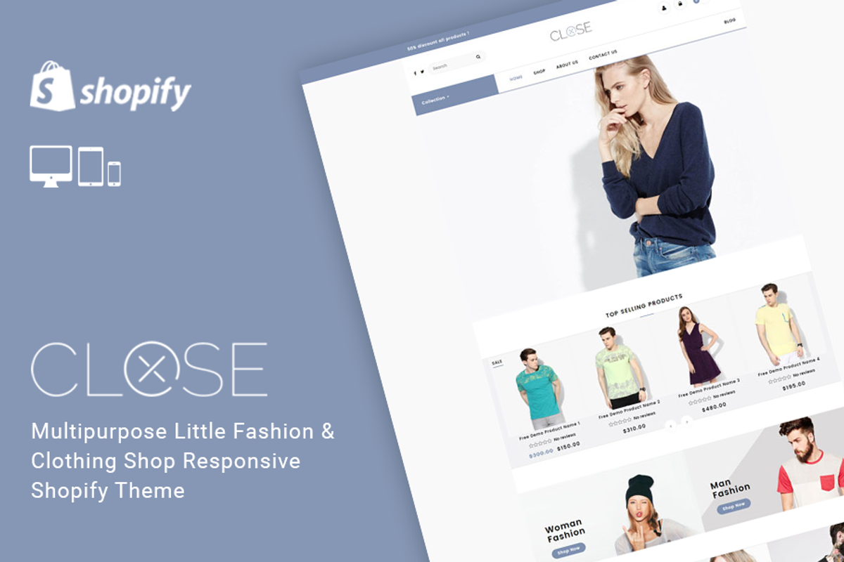 Close Clothing Shop Shopify Theme, a Shopify Template by ThemeTidy Shopify Agency