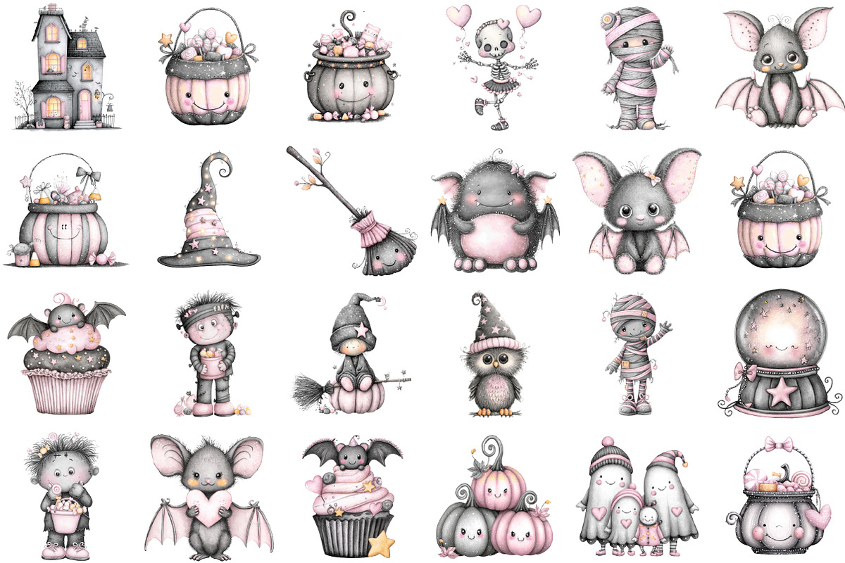 Cute Halloween Clipart, an Illustration by Sublimation Artist (Photo 2 of 6)