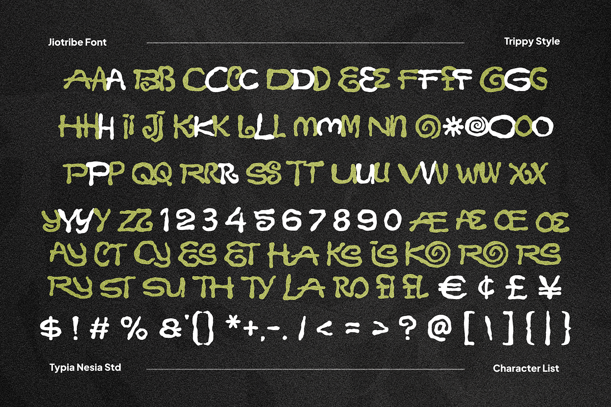 Jiotribe - Bohemian Psychedelic Font, a Sans Serif Font by Typia Nesia (Photo 12 of 12)