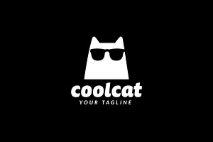 Funny cool black cat logo, a Branding & Logo Template by brandphant