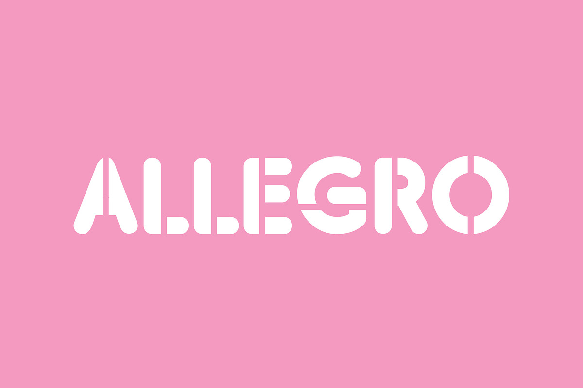 Allegro Round Stencil Logo Font, a Font by vladocar (Photo 1 of 6)