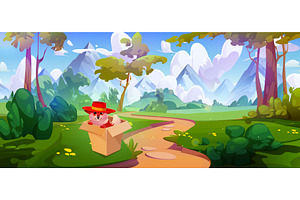 Whimsical forest scene with fox, an Illustration by art PVP - market