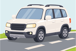 White SUV Car Vector Illustration, a Transportation Illustration by Artpon Illustration