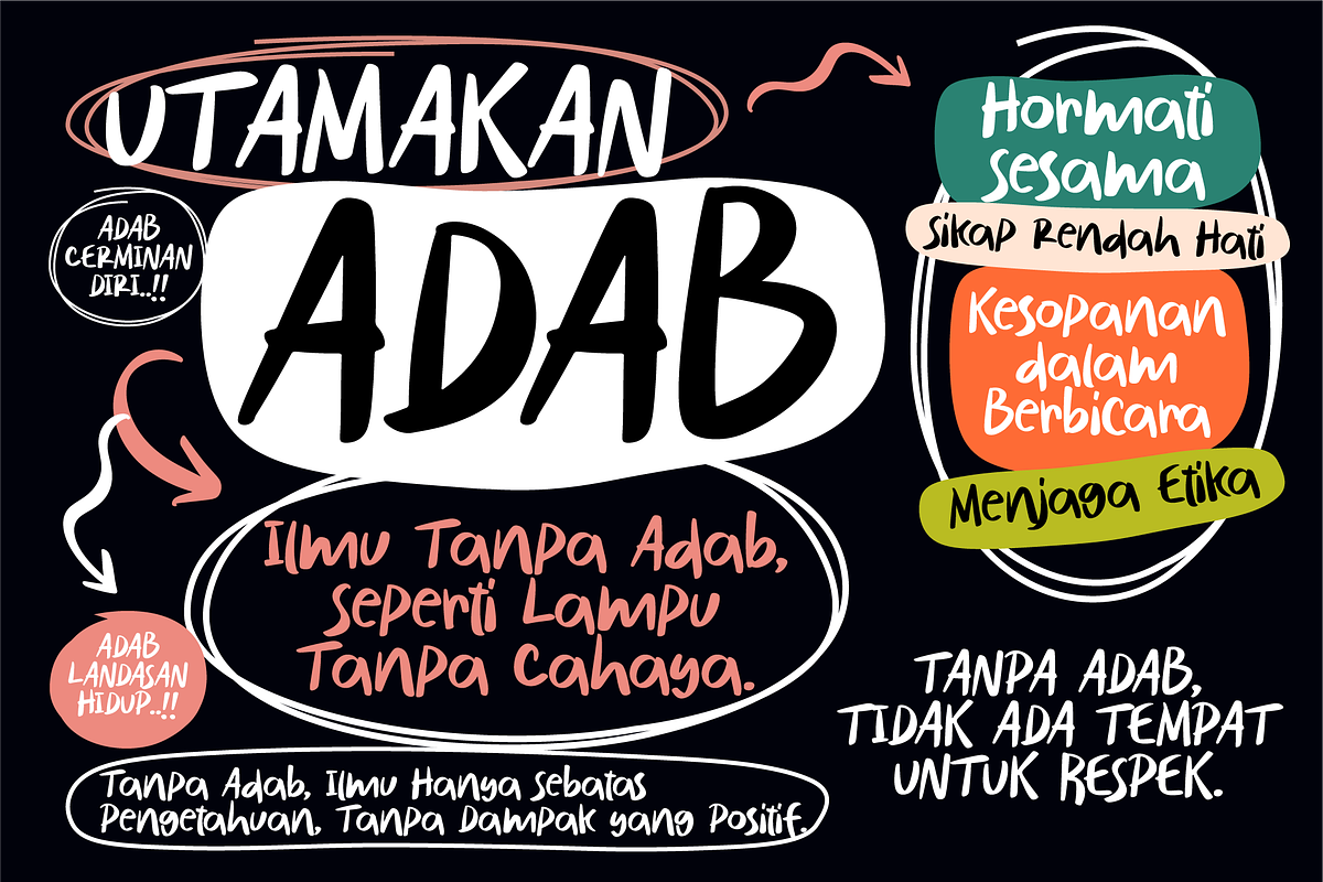 Tulisan Ngawur Playful Handwritten, a Handwritten Font by Ronny Studio (Photo 4 of 8)