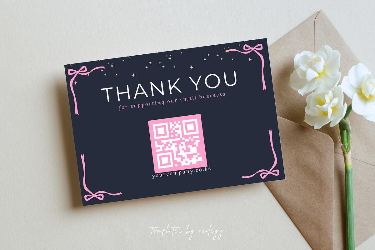 Thank You Card for Small Business, a Card Template by Elegant_Studio44 (Photo 4 of 5)