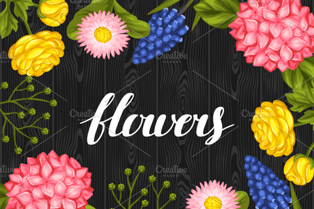 Cards with garden flowers., a Card Template by incomible (Photo 1 of 2)