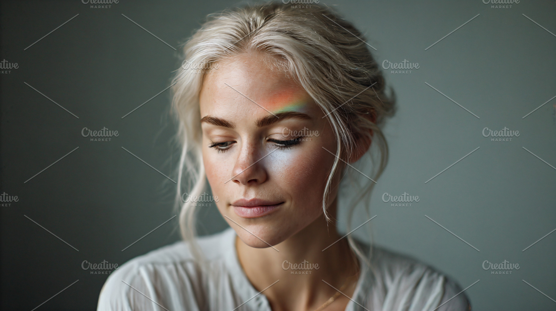 Creative portrait of a woman showcasing colorful makeup details, a Person Photo by OSORIOartist