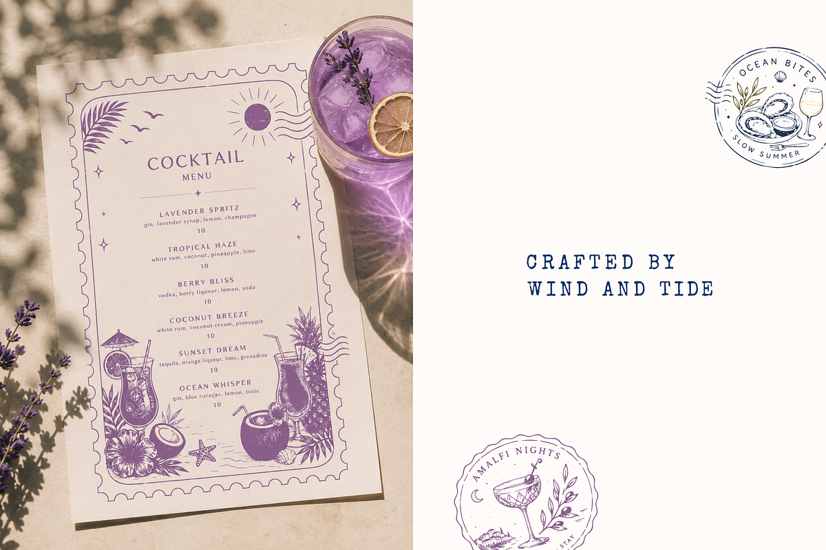 Tropical Vector Stamps & Frames, an Object Graphic by Nutalin Art (Photo 2 of 11)