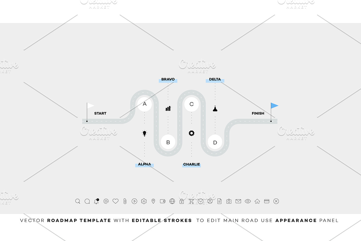 14 vector roadmaps, an Object Graphic by Alexey Yarkin (Photo 4 of 15)