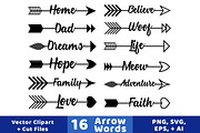 16 Arrow Words Clipart, an Object Graphic by The Digital Download Shop (Thumbnail 1 of 2)