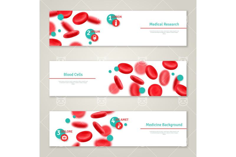 Blood Banners Horizontal, a Healthcare Illustration by kotoffei