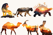 Desert Animals Landscape Clipart, an Animal Illustration by Design Scotch (Thumbnail 2 of 8)
