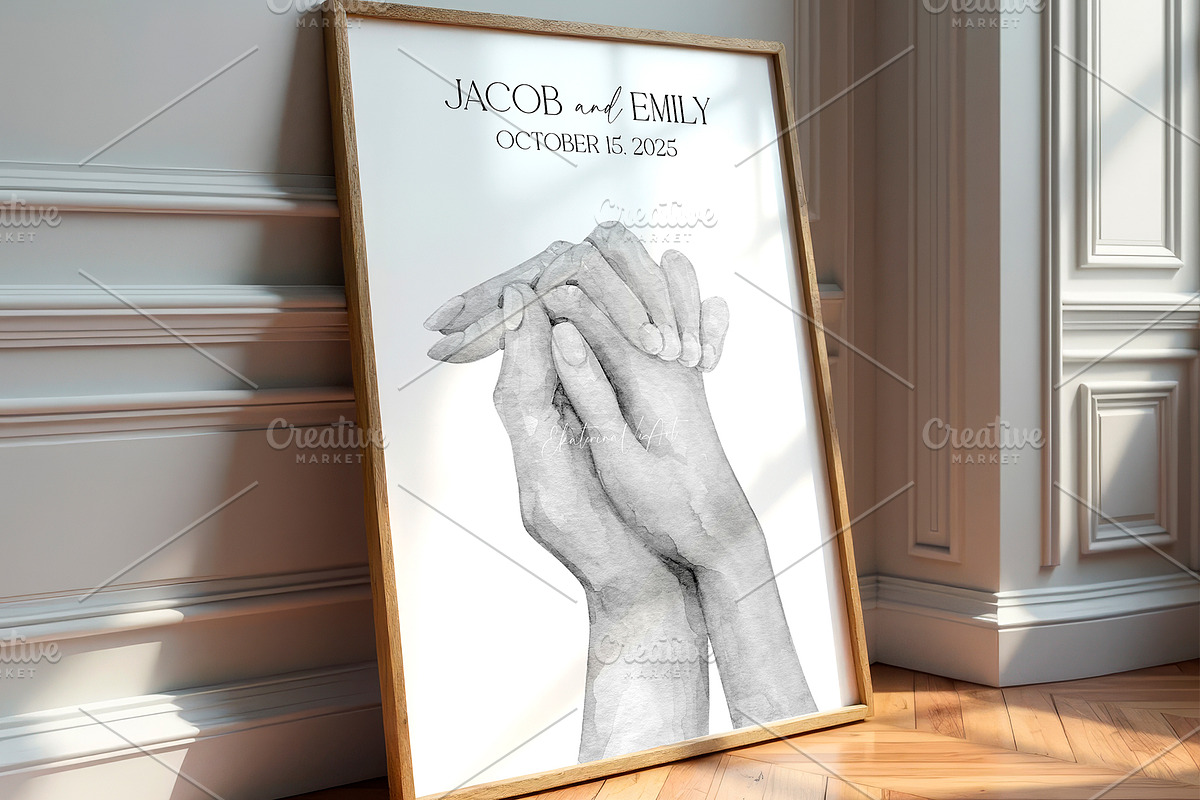 Hand in Hand Color & Grayscale PNG, a Person Illustration by EkaterinaViArt (Photo 4 of 6)