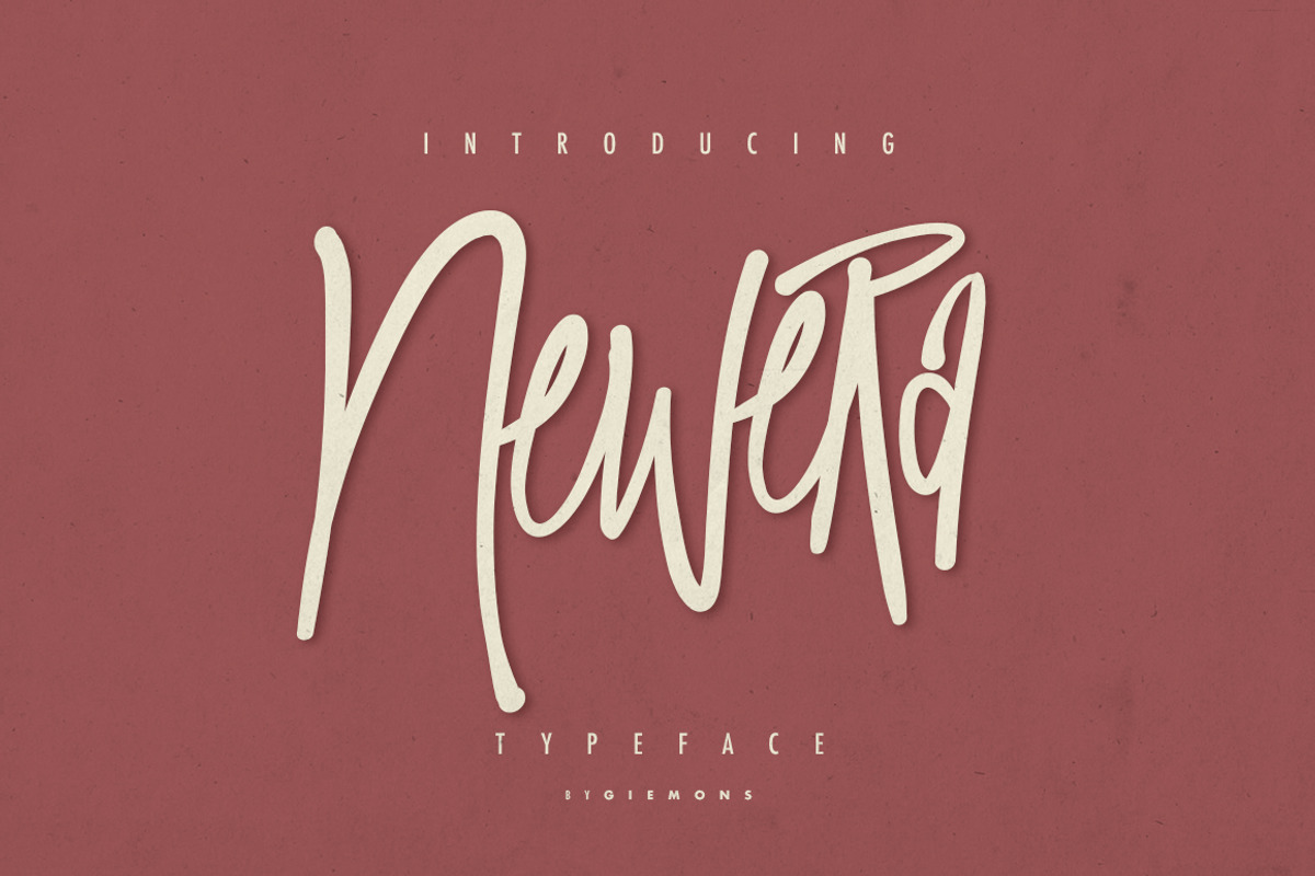 Newera Typeface, a Script Font by giemons™ (Photo 1 of 5)