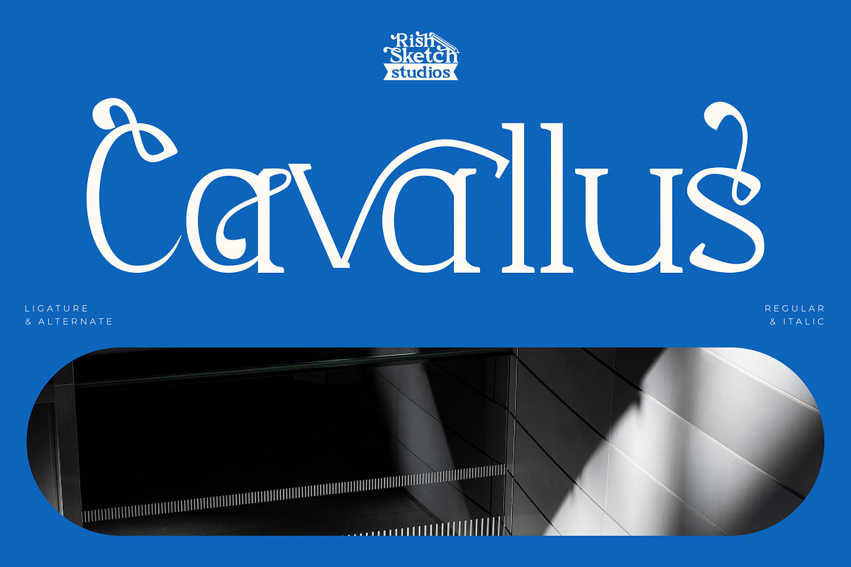Cavallus - Serif Typeface Font, a Serif Font by Rishsketch (Photo 1 of 15)
