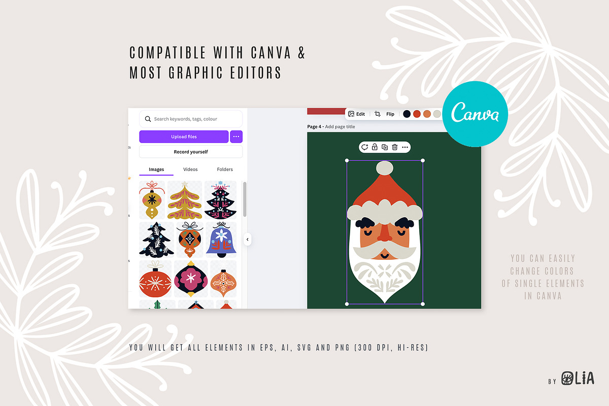 Ornate Christmas | floral clipart, an Illustration by Olia (Photo 12 of 14)