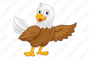 Bald Eagle Bird Cute Cartoon, an Animal Illustration by Christos Georghiou