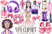 Spa Watercolor Clipart, an Illustration by OK Design (Thumbnail 1 of 5)