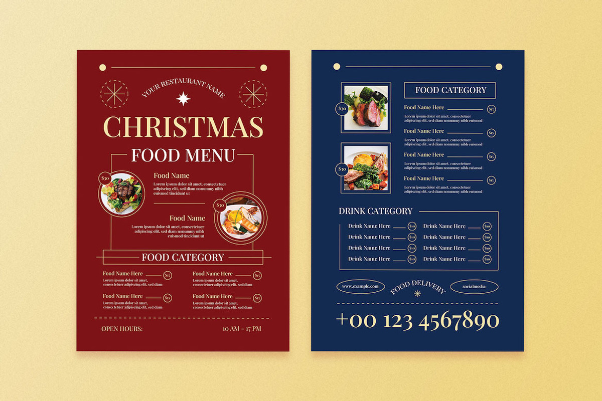 Red Elegant Christmas Food Menu, a Flyer Template by Aiyari Graphic (Photo 3 of 3)