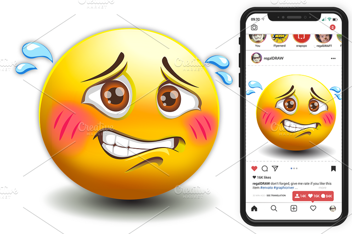 Nervous Emoticon, an Object Illustration by regalDRAW (Photo 1 of 3)