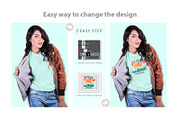 Female t-shirt Mockup-V-2-007, a Shirt Mockup by designvillage (Thumbnail 5 of 6)