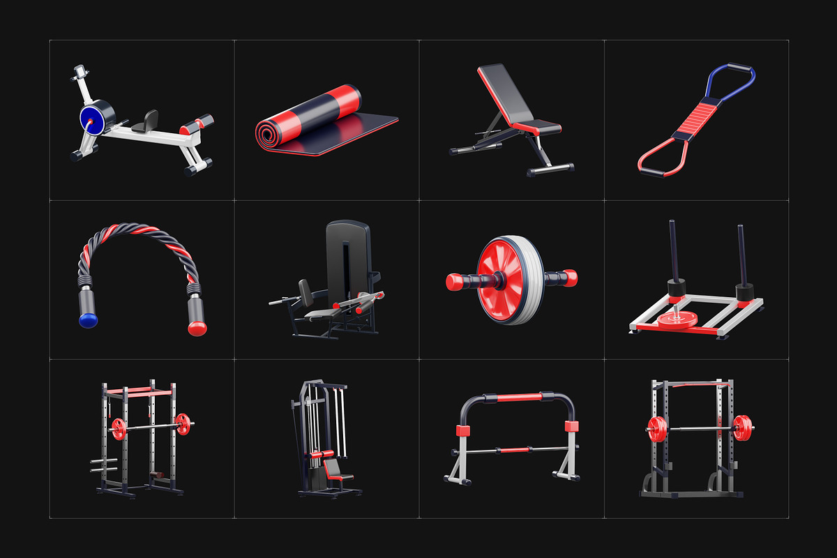 3D Fitness and Exercise Icons, a Duotone Icon by Vectors Market (Photo 5 of 7)