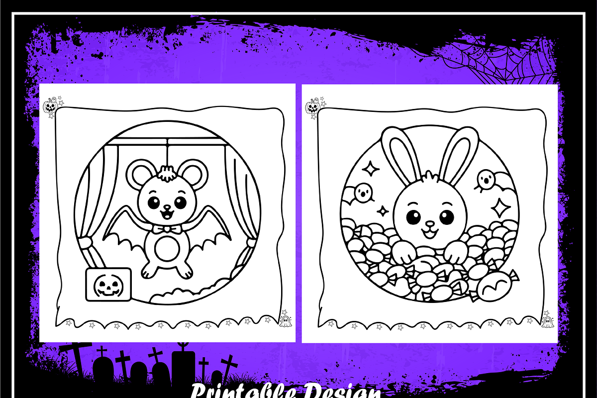 Adorable Cute Halloween Kids Color, an Animal Illustration by Printable Design Store (Photo 7 of 9)