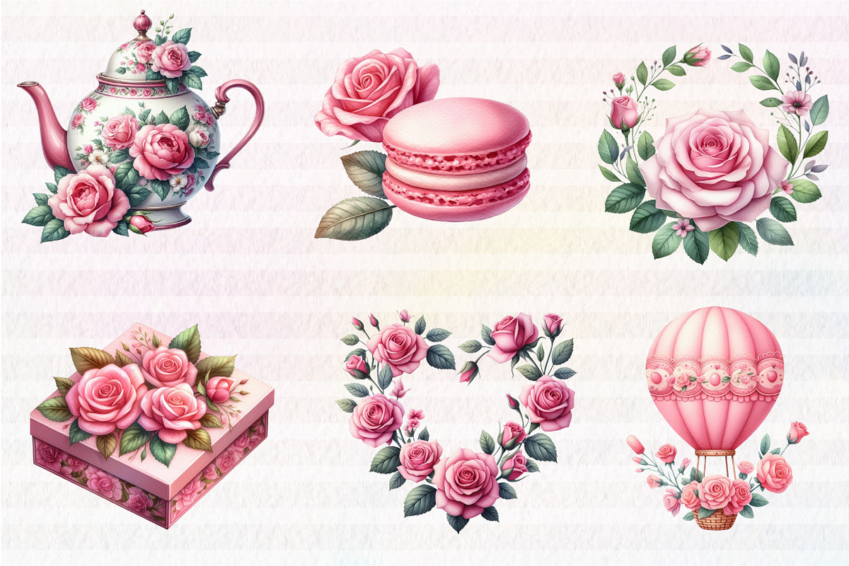 Pink Roses Pamper Time Clipart, an Illustration by CreationArt (Photo 2 of 6)