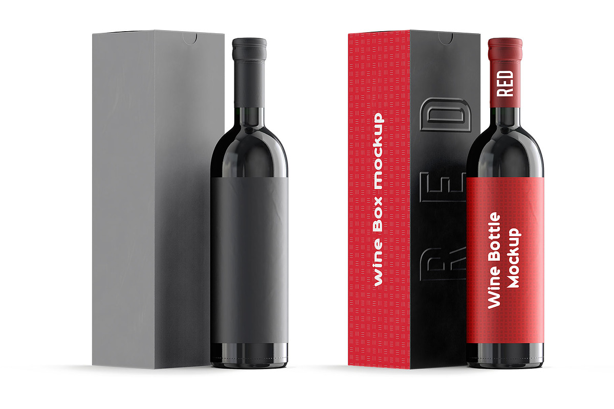 Wine Bottle Mockup, a Cups & Container Mockup by Mockupfit (Photo 1 of 2)