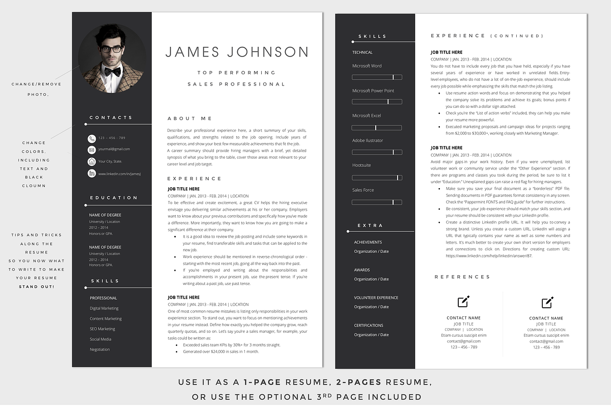 Resume Template / CV, a Resume Template by PAPPERMINT RESUME STUDIO (Photo 2 of 7)