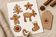 Gingerbread Christmas Clipart Set, a Seasonal Illustration by Christine Krahl (Thumbnail 7 of 8)