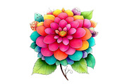 Whimsical Spring Dahlia Flower Clipa, an Illustration by Designworld (Thumbnail 5 of 5)