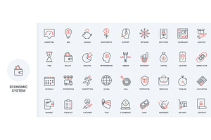 Economy finance efficiency icons, an Object Illustration by Lemberg Vector
