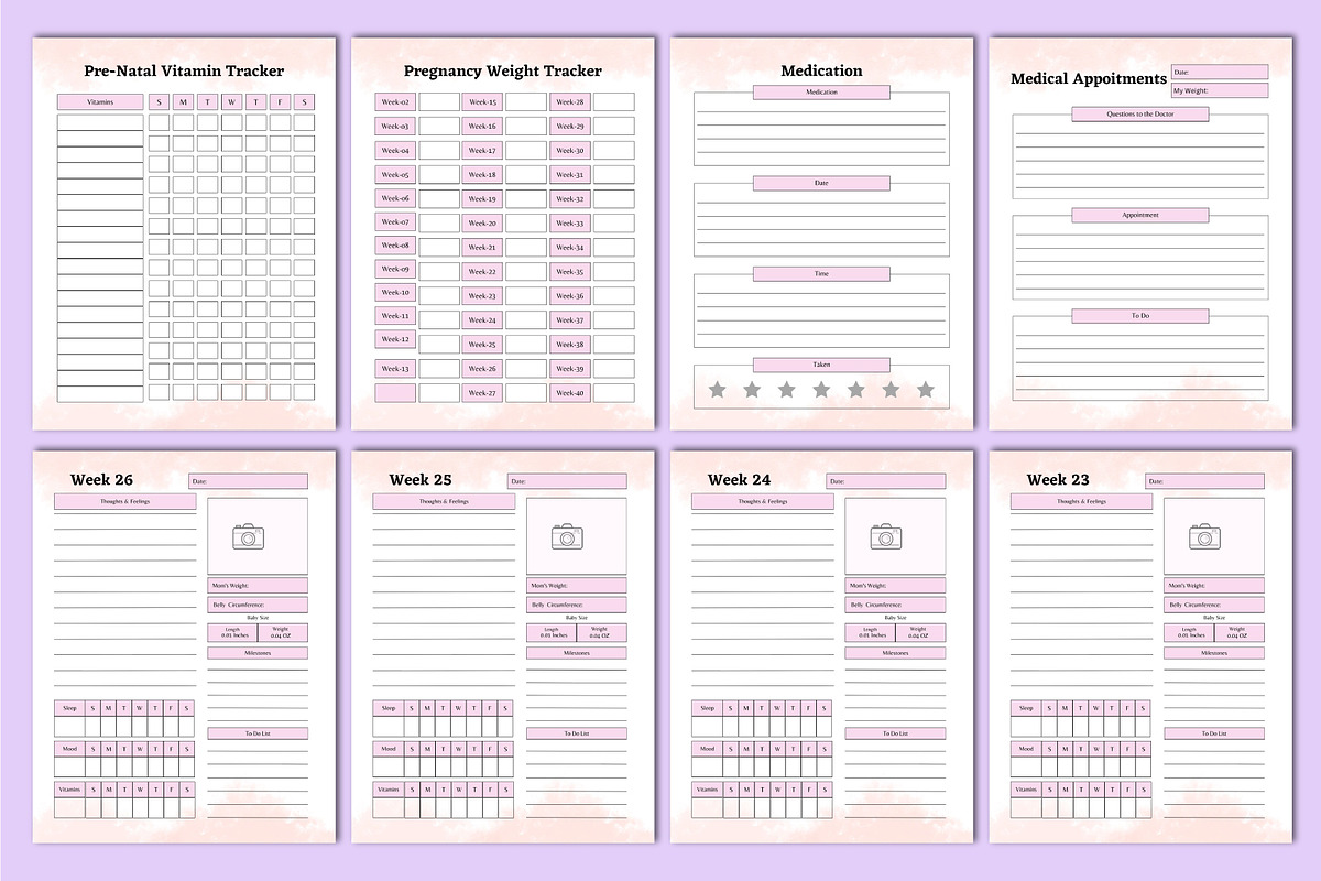 Editable MY Pregnancy Journal Canva, a Stationery Template by Shumaya (Photo 2 of 5)