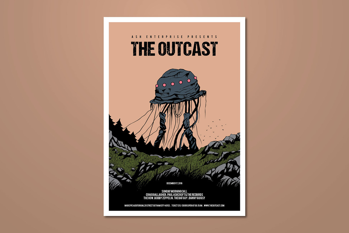 Hand Drawn Outcast Alien Robot Flyer, a Flyer Template by ashenterprise (Photo 1 of 3)