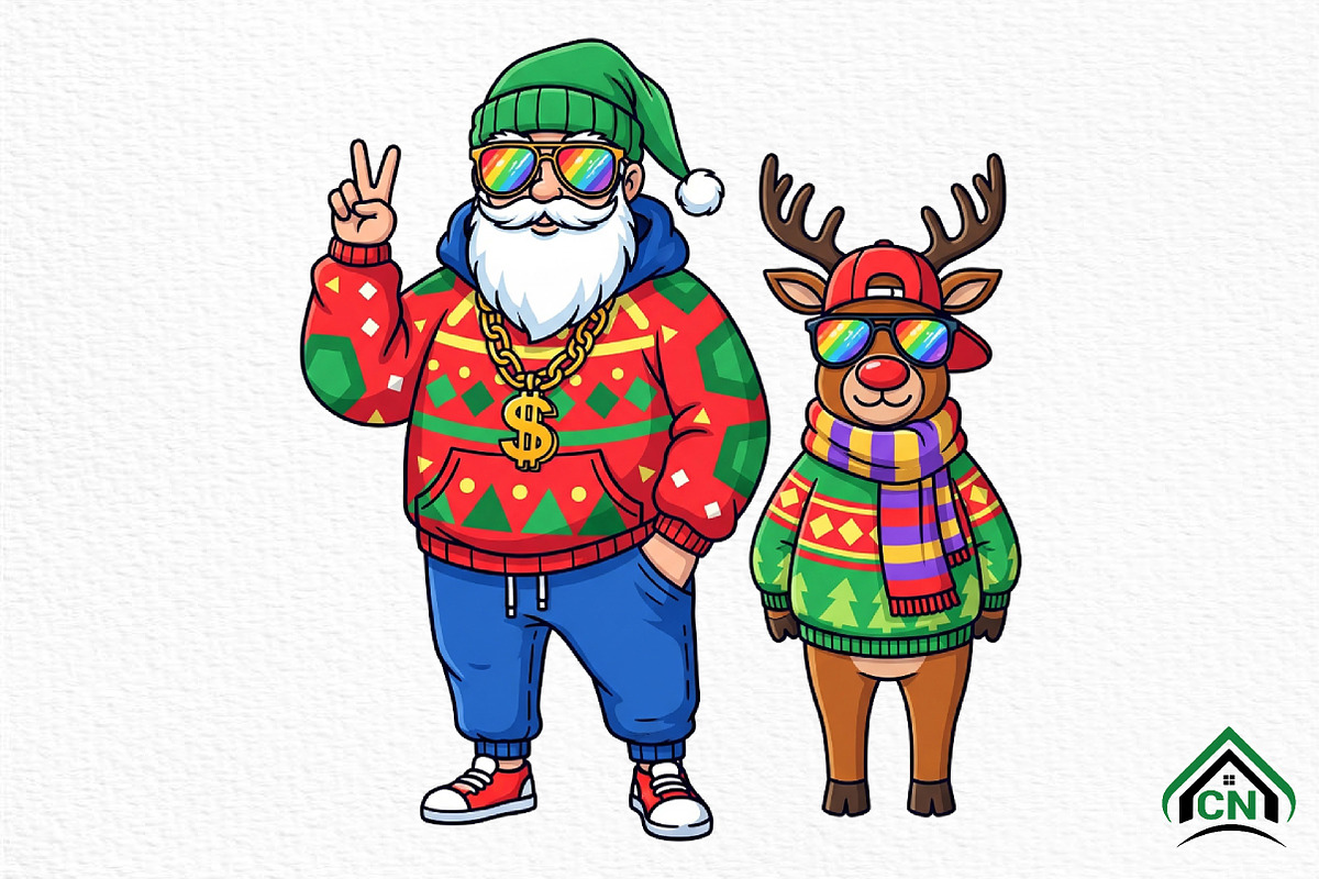 Christmas Santa Reindeer Png, an Illustration by Craft Nest (Photo 1 of 6)