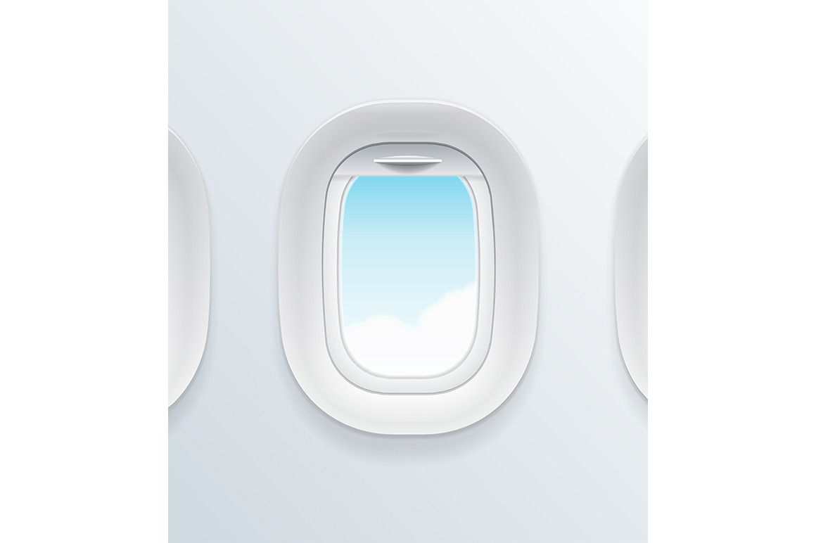Realistic 3d Airplane Window Set, an Object Graphic by More Shop