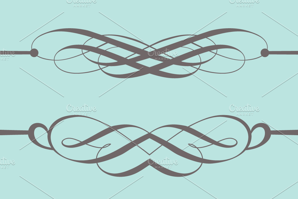 Set Vector Vintage Elements, an Outline Icon by kio (Photo 3 of 4)