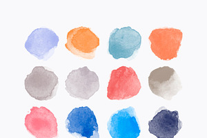 Big Set Watercolor Vector Stains