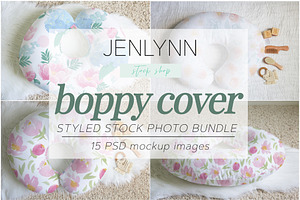 Boppy Cover Fabric Mockup Bundle PSD