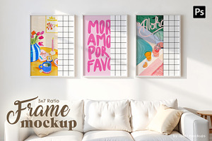 3 Frames Mockup Set 5x7 Ratio