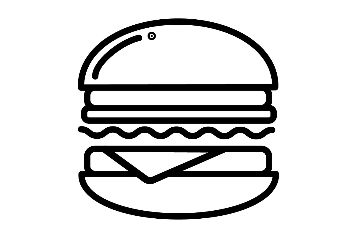 Hamburger black line icon, an Outline Icon by Web Incredible