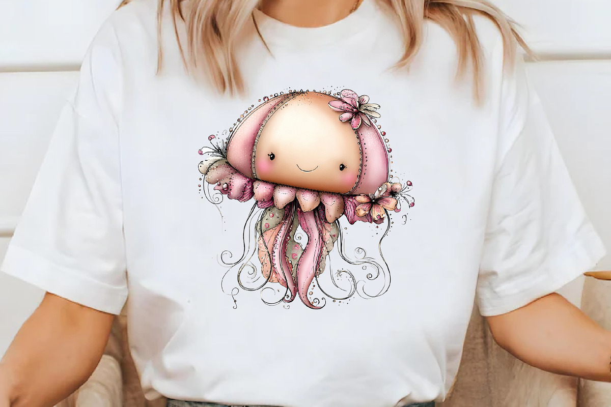 Whimsical summer jellyfish clipart, an Illustration by Designworld (Photo 6 of 8)