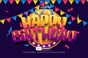 Happy Birthday Text Effect 3D Style, a Layer Style Add-On by Mockmenot