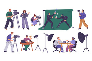 Video production people. Team create, a Person Illustration by YummyBuum
