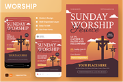 Sunday Church Flyer Set, a Flyer Template by Annora Studio (Thumbnail 1 of 6)