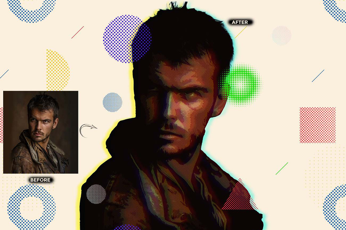 VECTOR POSTER POP FX Ps Action, an Action Add-On by Studio Retouch (Photo 5 of 10)