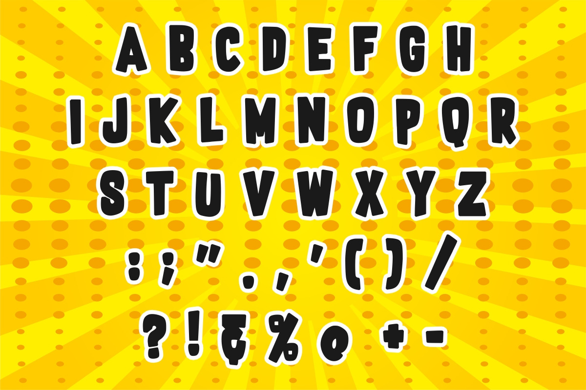 Comic Heroes Font, a Font by Fourteen Letter (Photo 5 of 7)