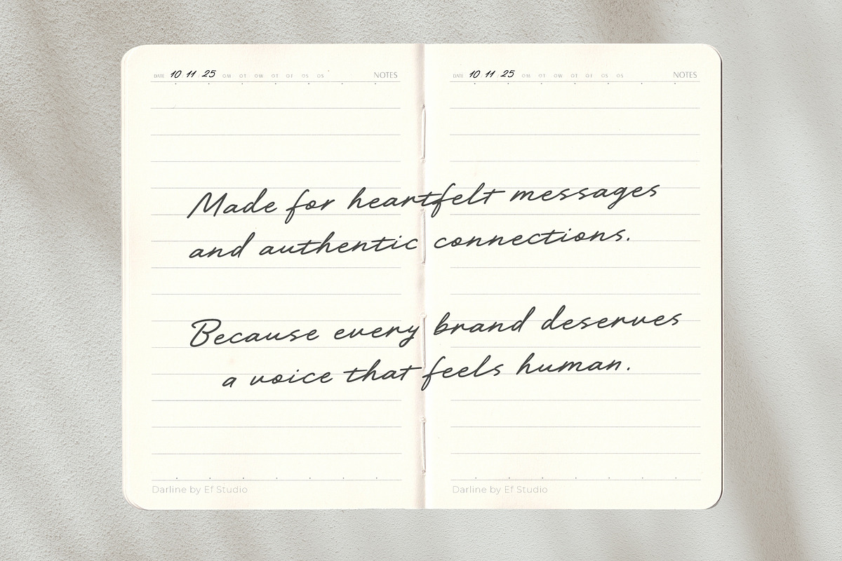 Darline Handwritten Font, a Script Font by Ef Studio (Photo 3 of 15)