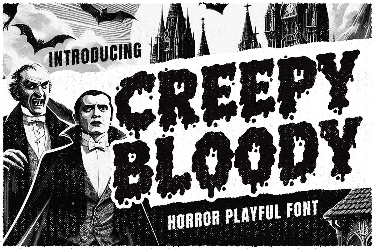 Creepy Bloody a Playful Horror Font, a Blackletter Font by Blankids Studio (Photo 1 of 9)